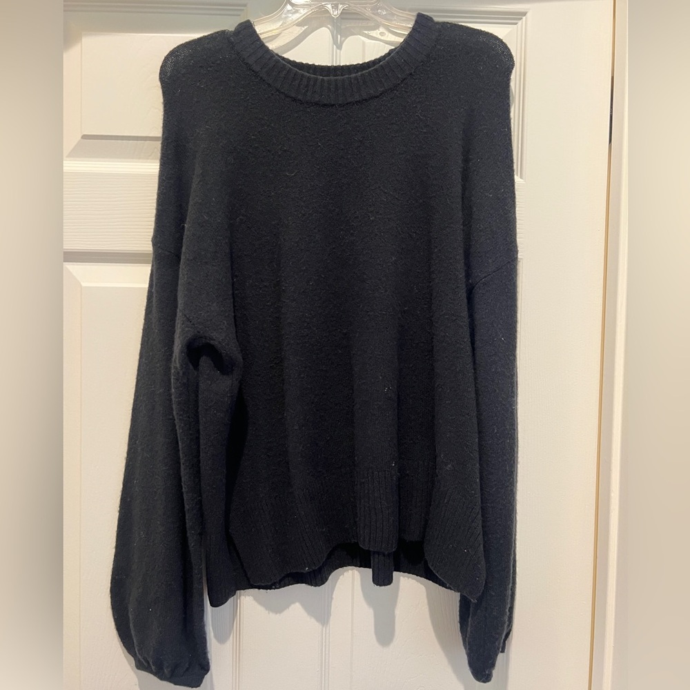 Madewell Cozy Black Yarn Sweater